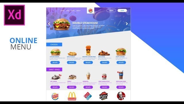 'Web Design Speed Art online Menu Food'