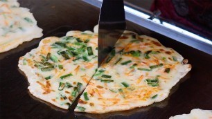 'Japanese Street Food - Pajeon Korean Traditional  Pancake Osaka Japan'