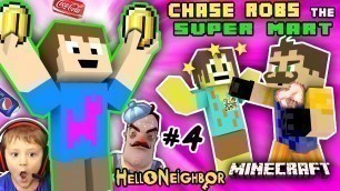 'HELLO NEIGHBOR MINECRAFT ROBBERY GROCERY STORE! Kid Steals Money & Food (FGTEEV Vending Machines Mod'