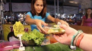 'Street Food at a NIGHT MARKET in TRANG THAILAND. Thai Street Food Tour. ตรัง'