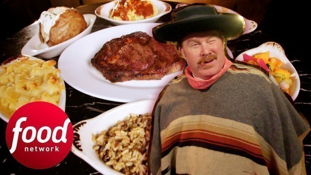 'Casey Channels His Inner Cowboy To Battle This 4 LB Food Challenge | Man V Food'