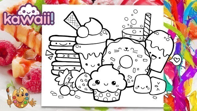 'Coloring Kawaii Food Doodle | Coloring pages  | Coloring book |'