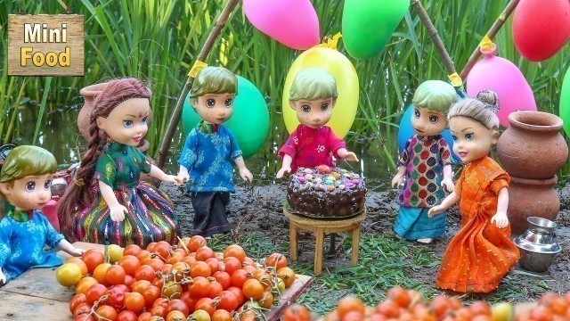 'Miniature Tomato Birthday Cake | Tomato Cake Recipe | Mini Tomato | Tiny Cooking | Mini Food Cooking'