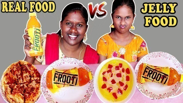 'EPIC JELLY FOOD VS REAL FOOD ||JELLY FOOD VS GUMMY FOOD CHALLENGE IN TAMIL FOODIES DIVYA VS ANUSHYA'