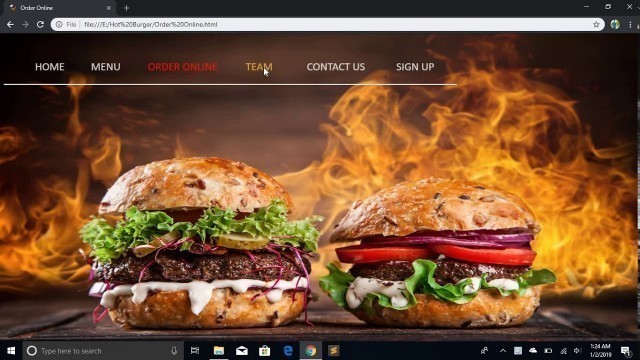 'Restaurant Web Design Using HTML and CSS'