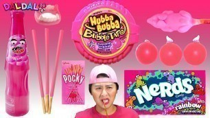 'Pink Food Jelly Candy Mukbang / Pink Food Challenge'