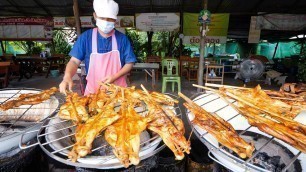 'Thai Street Food - GRILLED CHICKEN Basin BBQ!! 