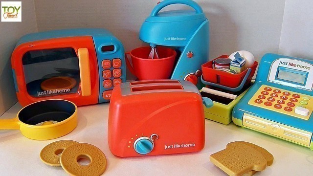 'TOY TOASTER, KITCHEN APPLIANCES, TOY FOOD, PLAY DOH, JUST LIKE HOME TOYS'