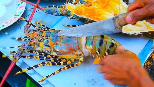 'Thai Street Food - Giant RAINBOW LOBSTER + Monster Seafood in Hua Hin, Thailand'