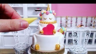 'Miniature Edible Unicorn Cake for Valentine\'s Day - Mini Food ASMR'