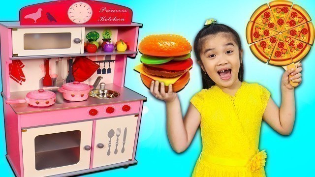 'Hana Pretend Play Cooking w/ Princess Kitchen & Food Toys Play Set for Kids'