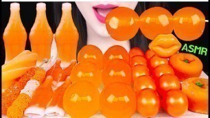 'ASMR ORANGE FOODS *MANGO JELLY, NIK-L-NIP WAX BOTTLE 망고 젤리, 닉클립 왁스병, 화과자, 락캔디 먹방 EATING SOUNDS'