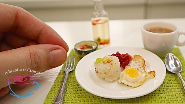 'GARLIC FRIED RICE CURED MEAT SUNNY SIDE UP EGG  TOSILOG MINI FOOD | MINIATURE COOKING | ASMR'