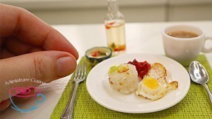 'GARLIC FRIED RICE CURED MEAT SUNNY SIDE UP EGG  TOSILOG MINI FOOD | MINIATURE COOKING | ASMR'