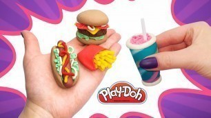 'DIY Mini Fast Food for Dolls. How to make Play Doh Mcdonalds Menu'