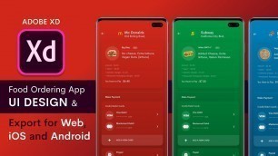 'Food App UI Design + Exporting for iOS, Android and Web | Adobe XD | Design Weekly'