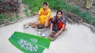 'Cooking Mixed River Rare Fish Recipes in village style | Unique recipe of Different River tiny fish'