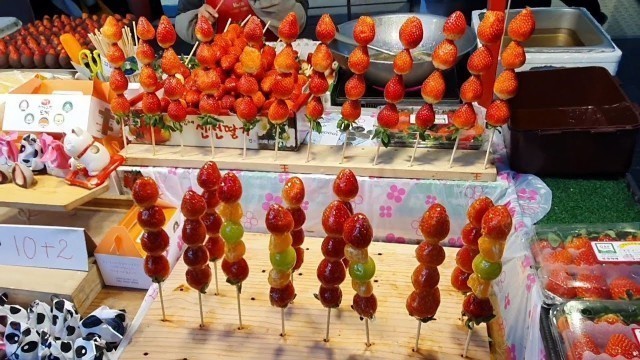 'Strawberry Fruit Candy, MyeongDong(Korean Street Food)'