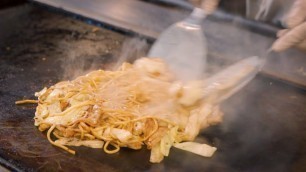 'Yakisoba noodles - Japanese street food in Osaka'