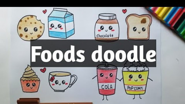 'Menggambar doodle cute food untuk pemula || doodle for beginner  #easydoodle #doodleart'