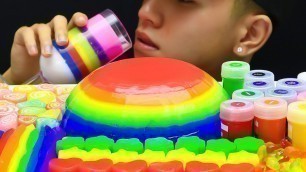 'Top 10 Food for ASMR *RAINBOW PARTY* Rainbow Jelly, Gummy Cookies Mukbang Unusual Cooking'