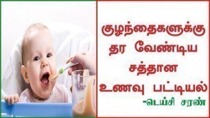 'BABY FOOD CHART FROM 8 MONTHS TO 5 YEARS | குழந்தைகளுக்கு தர வேண்டிய உணவு பட்டியல் | DAISY SARAN'