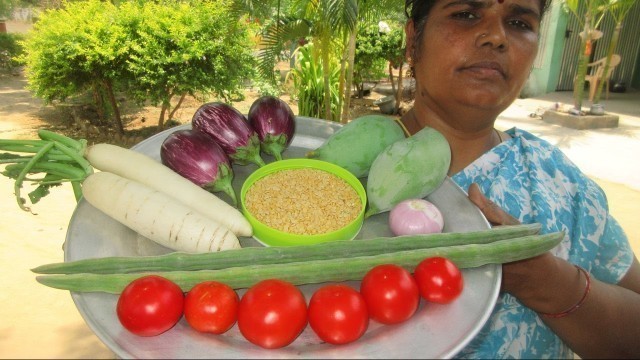 'Cooking Variety Sambar Recipe in Village Style | Healthy Food | VILLAGE FOOD'