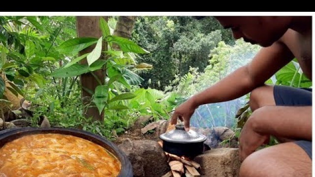 'Jackfruit recipes jackseeds curry village cooking  -  kos ata kalu pol maluwa in  village kitchen'