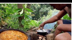 'Jackfruit recipes jackseeds curry village cooking  -  kos ata kalu pol maluwa in  village kitchen'