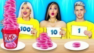 '100 LAYERS FOOD CHALLENGE || Best Jelly Eyes Mukbang by RATATA COOL'