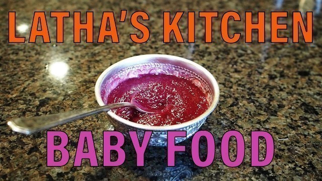 'QUICK and EASY homemade baby food recipe in Tamil (6 - 9 month old) | Pear + Blueberry  | USA'