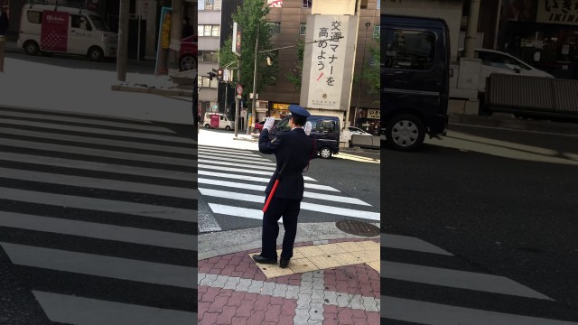 'Traffic officers bow pedestrians | Osaka Street, Japan (Nov. 2018)'