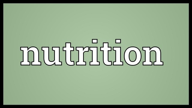 'Nutrition Meaning'