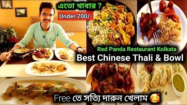 'বাংলায় থেকে চিনের খাবার- Traditional Chinese Thali & Bowl Kolkata|Red Panda Restaurant|Non-Veg Thali'