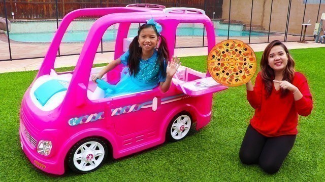 'Wendy Pretend Play Food Delivery w/ Pink Barbie Food Truck Car Toy'