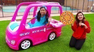 'Wendy Pretend Play Food Delivery w/ Pink Barbie Food Truck Car Toy'