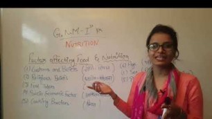 'GNM 1st Year II Factor Affecting Food and Nutrition II Nutrition II'