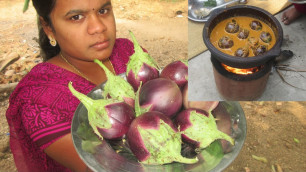 'Cooking Brinjal Masala Recipe in My Village | Eggplant Recipe | VILLAGE FOOD'