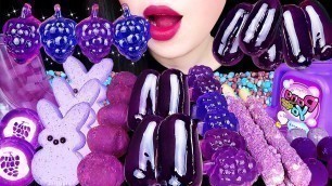 'ASMR PURPLE DESSERTS *GRAPE JELLY, BUBBLE GUM, TANGHULU, MARSHMALLOW, CHOCOLATE EATING SOUNDS 먹방'