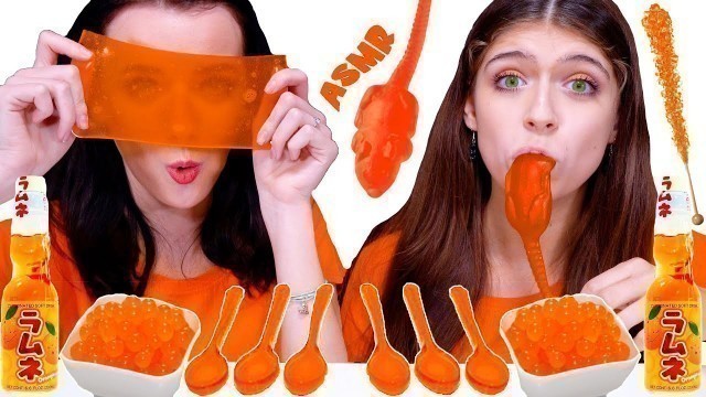 'Mukbang Orange food By LiLiBu (Jello Sheet, Jello Shooter, Popping Boba)'