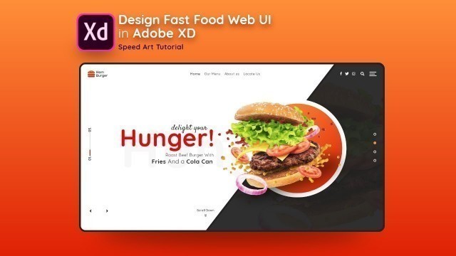 'Design Fast Food Web UI in Adobe Xd - Speed Art Tutorial'