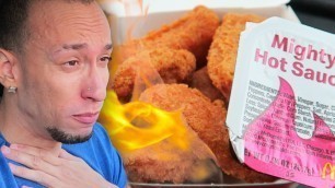 'McDonald\'s NEW Spicy Chicken McNuggets & Mighty Hot Sauce Food Review'