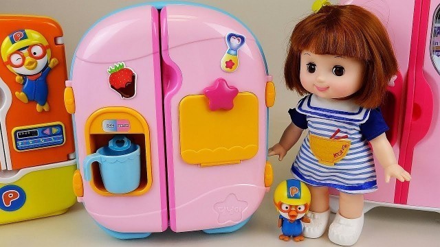 'Baby doll Refrigerator and food toys baby Doli play'