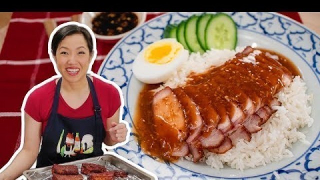 'Chinese BBQ Pork & Rice - Thai Street Food Style (Kao Moo Dang)'