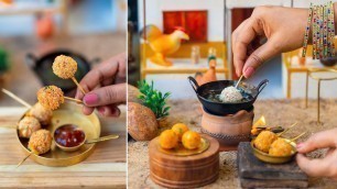 'Potato Cheese Lollipop In Miniature | Hotel Style Cheese Ball Recipe | Mini Food | Miniature Cooking'