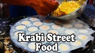 'Krabi Walking Street Night Market Street Food. Thai Street Food Tour in Thailand'