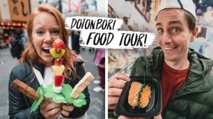 'Osaka STREET FOOD TOUR in Dōtonbori! + Making Our Own Sushi Samples 