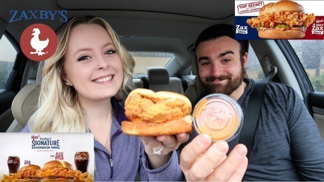 'NEW Zaxby\'s Signature Chicken Sandwich & Spicy Sauce || First Impression || Taste Test'