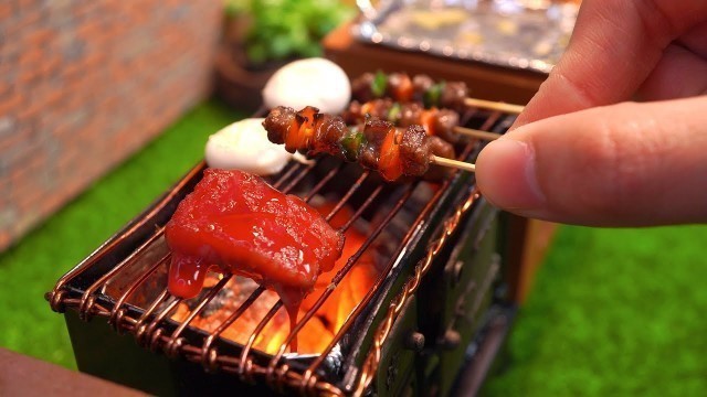 'How To Cook BBQ Steak Perfectly In Miniature Kitchen | ASMR Cooking Mini Food'