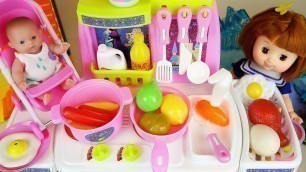 'Baby doll and Frozen kitchen food cooking play baby Doli house'